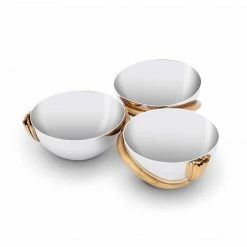 L'OBJET Deco Leaves Condiment Server-3 Section