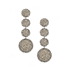 Roni Blanshay Swarovski Crystal Rock Quad Drop Disc Earring