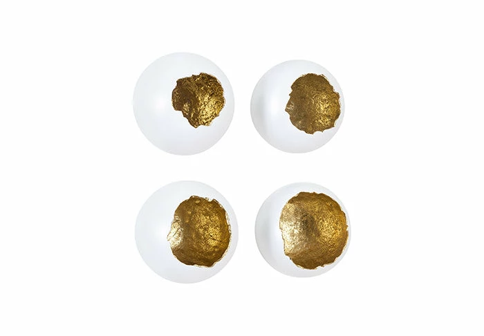 Phillips Collection Broken Egg Wall Art White And Gold Leaf, Set Of 4 3 Phillips Collection Broken Egg Wall Art White And Gold Leaf, Set Of 4