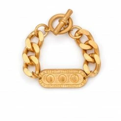 French Kande Jewelry GOLD BEVEL CHAIN WITH LILLE MEDALLION
