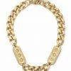French Kande Jewelry BEVEL CHAIN WITH TWIN LILLE MEDALLIONS