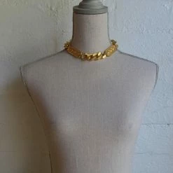 French Kande Jewelry BEVEL CHAIN WITH TWIN LILLE MEDALLIONS