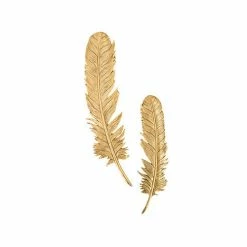 Phillips Collection Feathers Wall Art Gold Leaf, Set Of 2