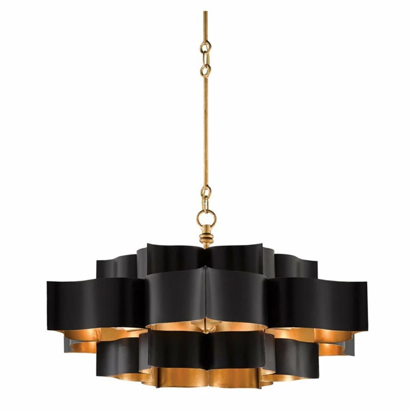 Currey And Company Grand Lotus Black Chandelier 4 Currey And Company Grand Lotus Black Chandelier