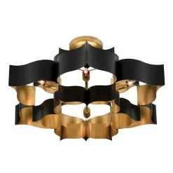 Currey And Company Grand Lotus Black Chandelier