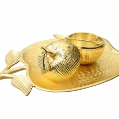 Chic House Forever Apple Dish With Removable Honey Jar Housewares