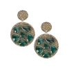 Roni Blanshay Green Onyx Slices On Pave Swarovski Crystal Discs