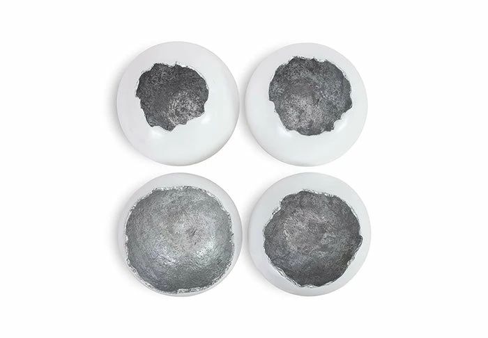 Phillips Collection Broken Egg Wall Art White And Silver Leaf, Set Of 4 3 Phillips Collection Broken Egg Wall Art White And Silver Leaf, Set Of 4
