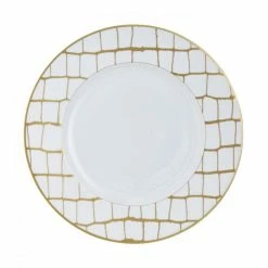 Prouna Alligator Gold-White Dinner Plate