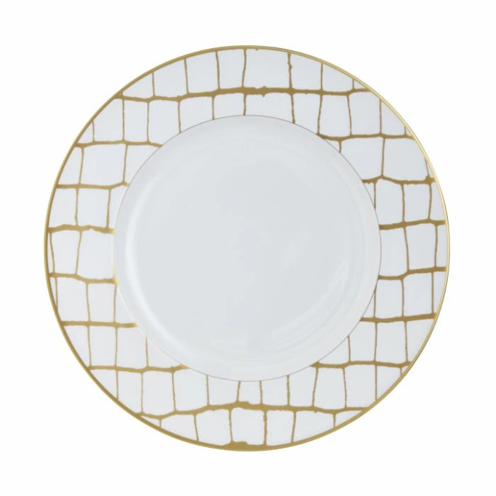 Prouna Alligator Gold-White Dinner Plate 3 Prouna Alligator Gold-White Dinner Plate