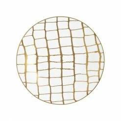 Prouna Alligator Gold-White Dessert/Salad Plate