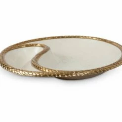 Julia Knight Florentine 13" Yin Yang Bowl Gold Snow